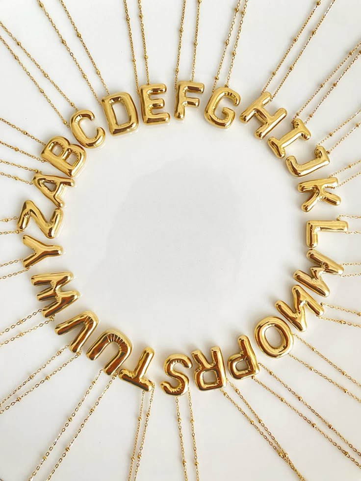 Balloon Initial Alphabet Necklace