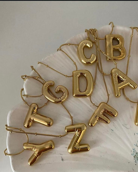 Balloon Initial Alphabet Necklace