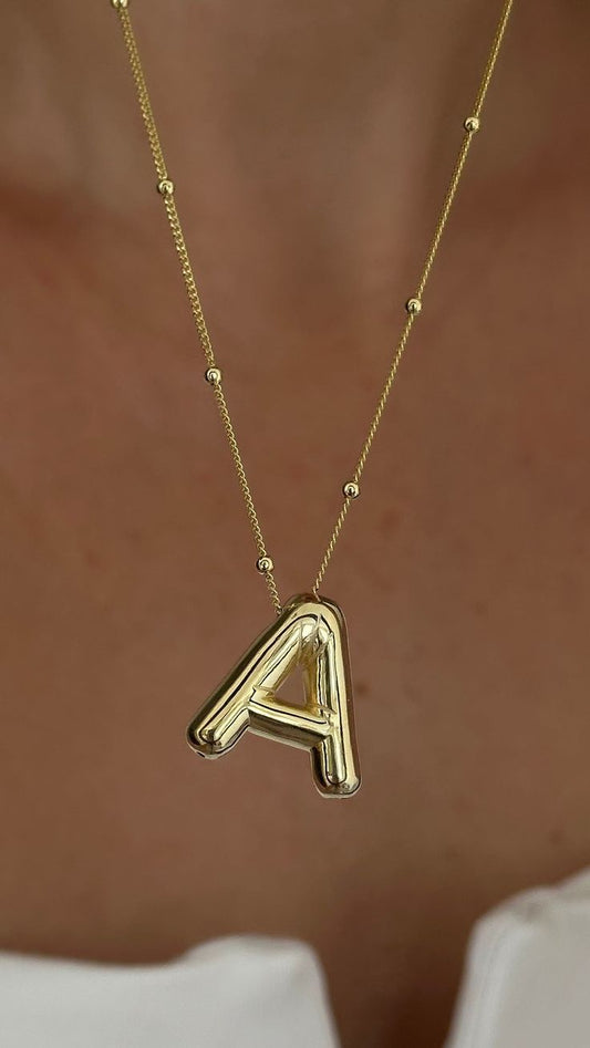 Balloon Initial Alphabet Necklace
