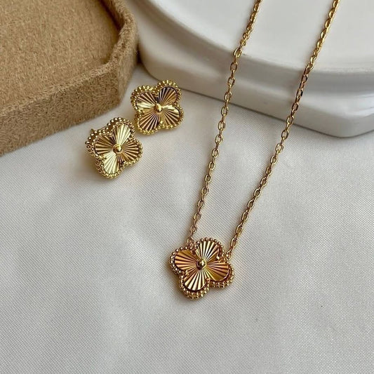 Clover Necklace & Earrings Combo Set